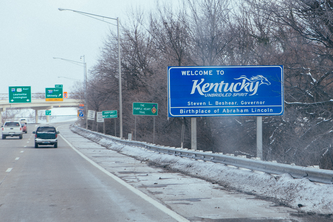 There we go Kentucky, a little creativity in a state sign! 
