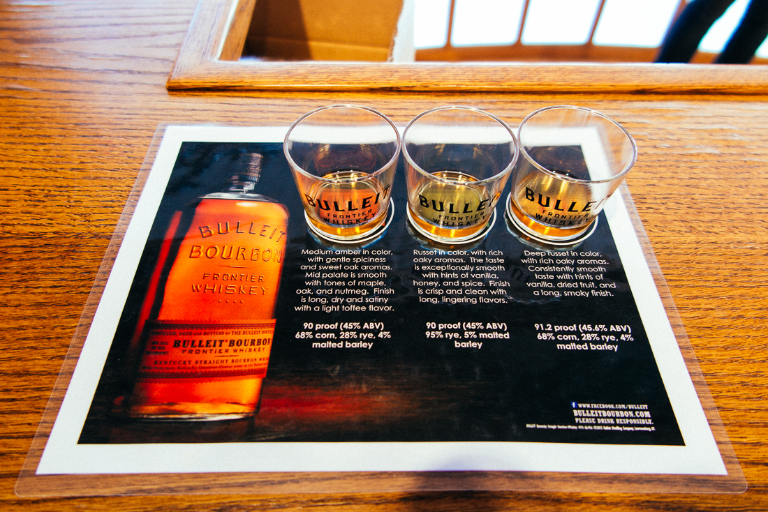 A sampling of their line. Bourbon, rye, and a limited 10-year bourbon. ...mmmm.