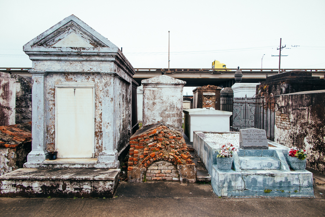 Cemetery next to the freeway.