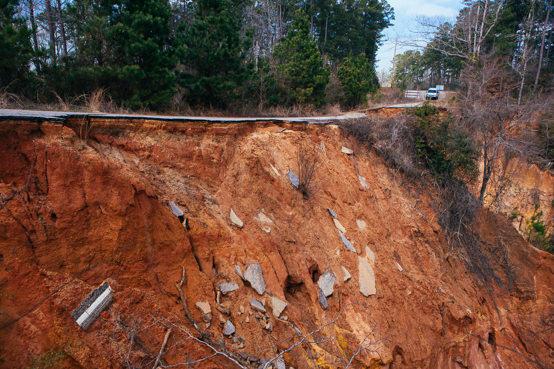 It's eroded so much they shut down the highway, because look. 