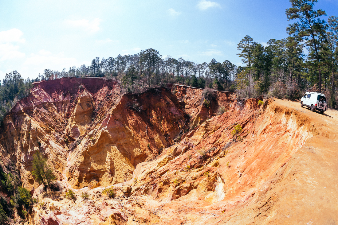 Out in the middle of nowhere is an eroded hillside known as "The Grand Canyon of Mississippi". The colors are beautiful. 
