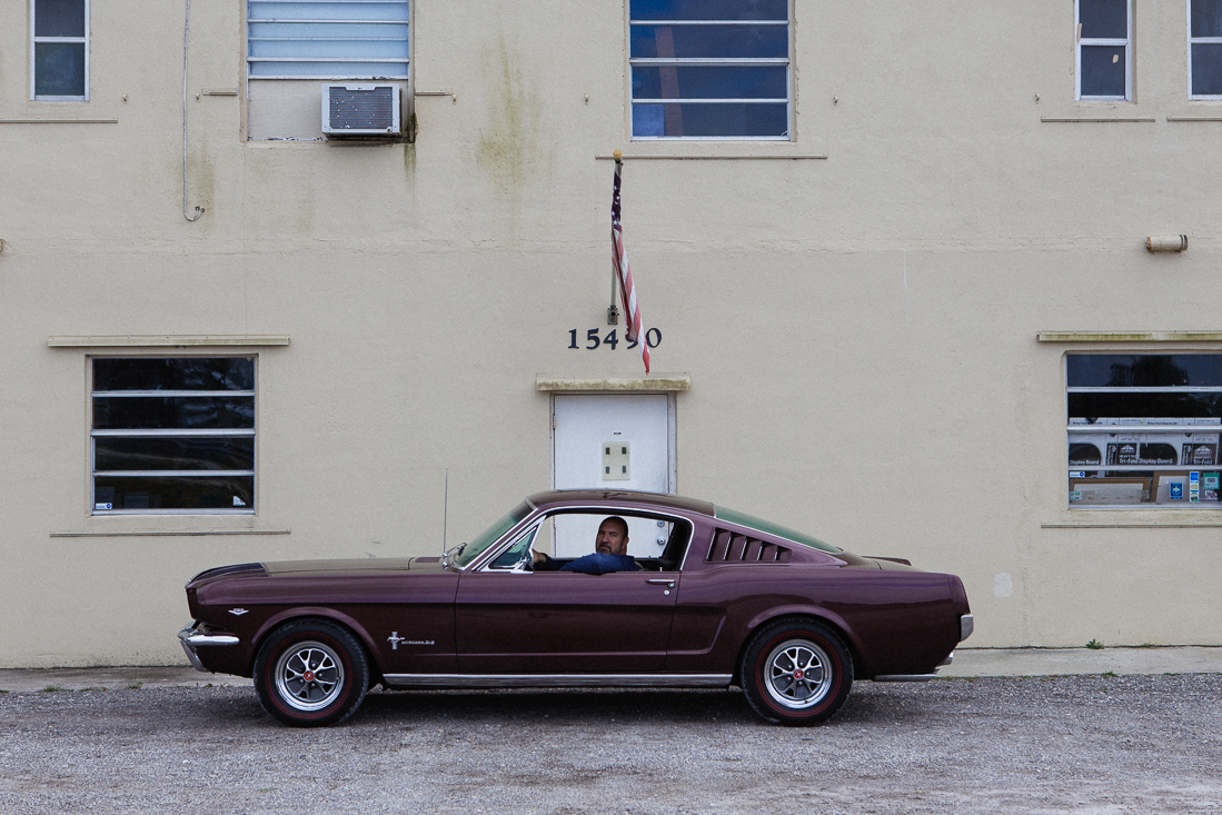 Steve in his insanely cool 65 Mustang Fastback. I gave him an excuse to take it out and stretch'er legs.