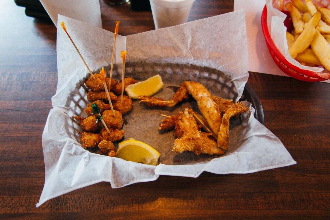 For lunch I got alligator tail and frog legs, because that's the freshest thing in the kitchen.