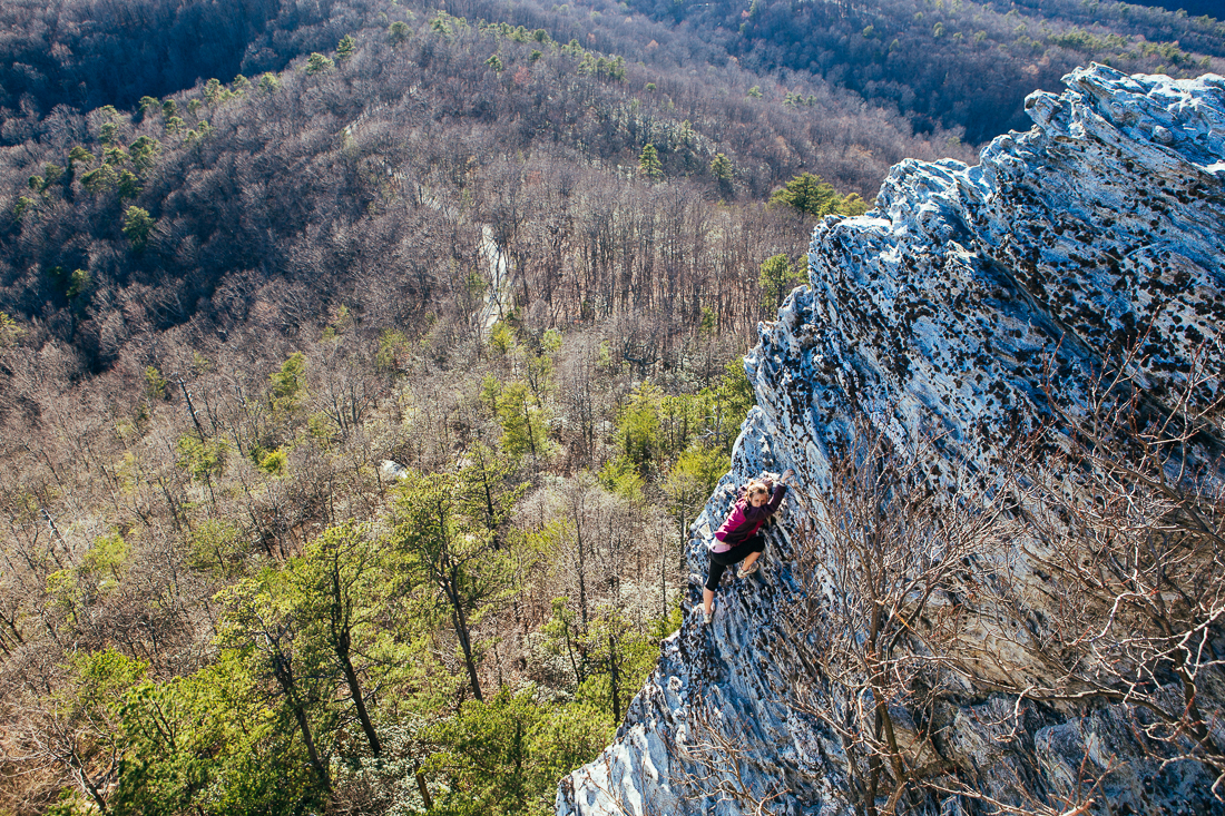 I hiked up to Hanging Rock, and apparently missed the shortcut that this chick was taking.