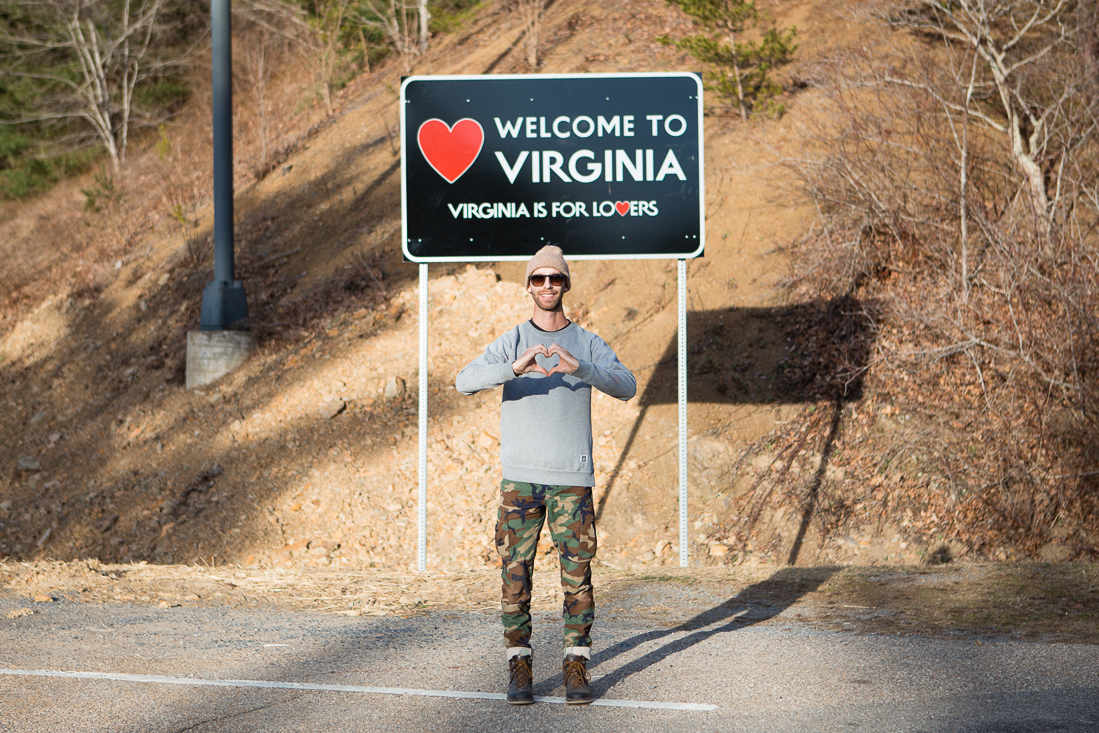 My mood turn much better once getting to Virginia. Great job on this welcome sign, it's in the running to for the best in the USA
