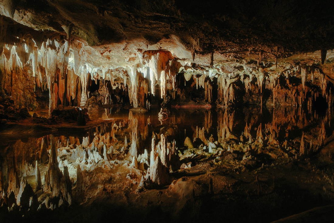 Inside the Earth are bizarre and beautiful scenes like this. This shallow pond was wild to stare at.