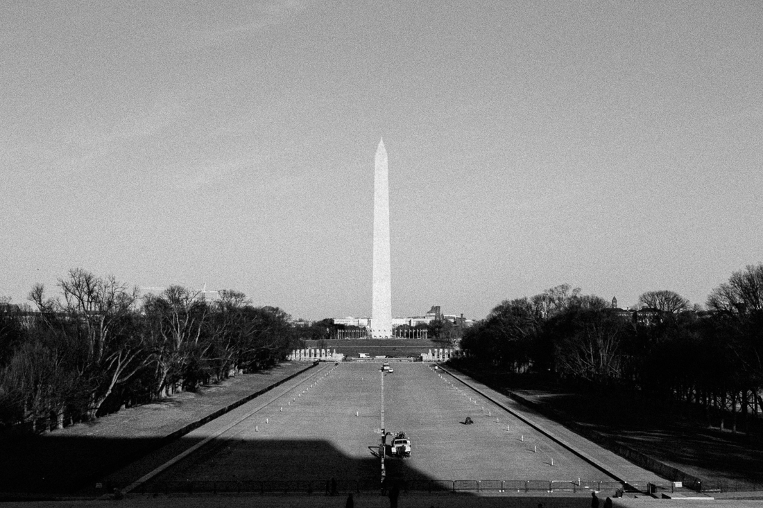 Because it's not peak tourist season, the famous Lincoln Memorial Reflecting Pool was drained for repairs. I didn't let that stop me from making this perfectly-perpendicular photo of the Washington Monument. 