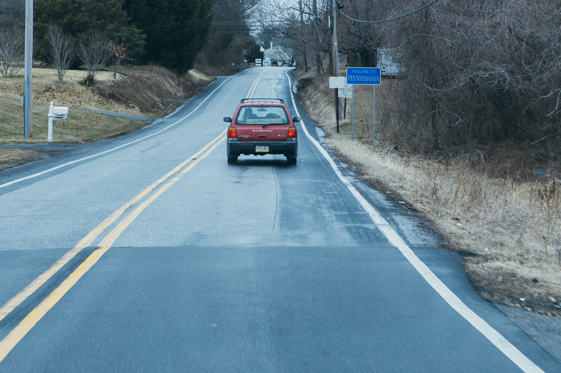 Ouch, harsh road quality change going into Pennsylvania. You'd think since they tax your shopping experience they could afford to tune up the roads, eh?
