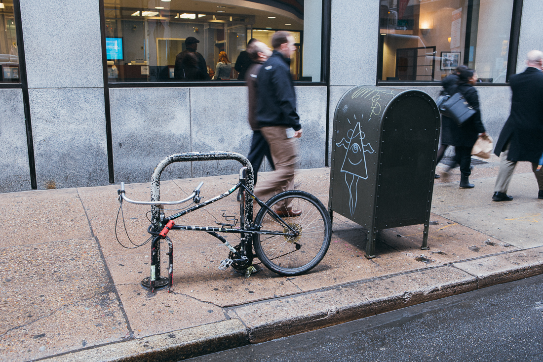 Street photography of street art.