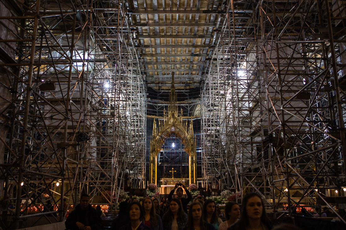 Our last resort was going to St Patrick's Cathedral to pray for help. The place was under major remodeling and we couldn't be saved...