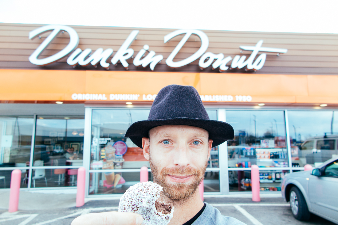 Because of the zig-zag route, I went across Mass again. Because I love donuts, I had to stop at the 1st Dunkins location over in Quincy. I didn't spend much time there, the Boston traffic was crazy while getting ready for their annual marathon. 