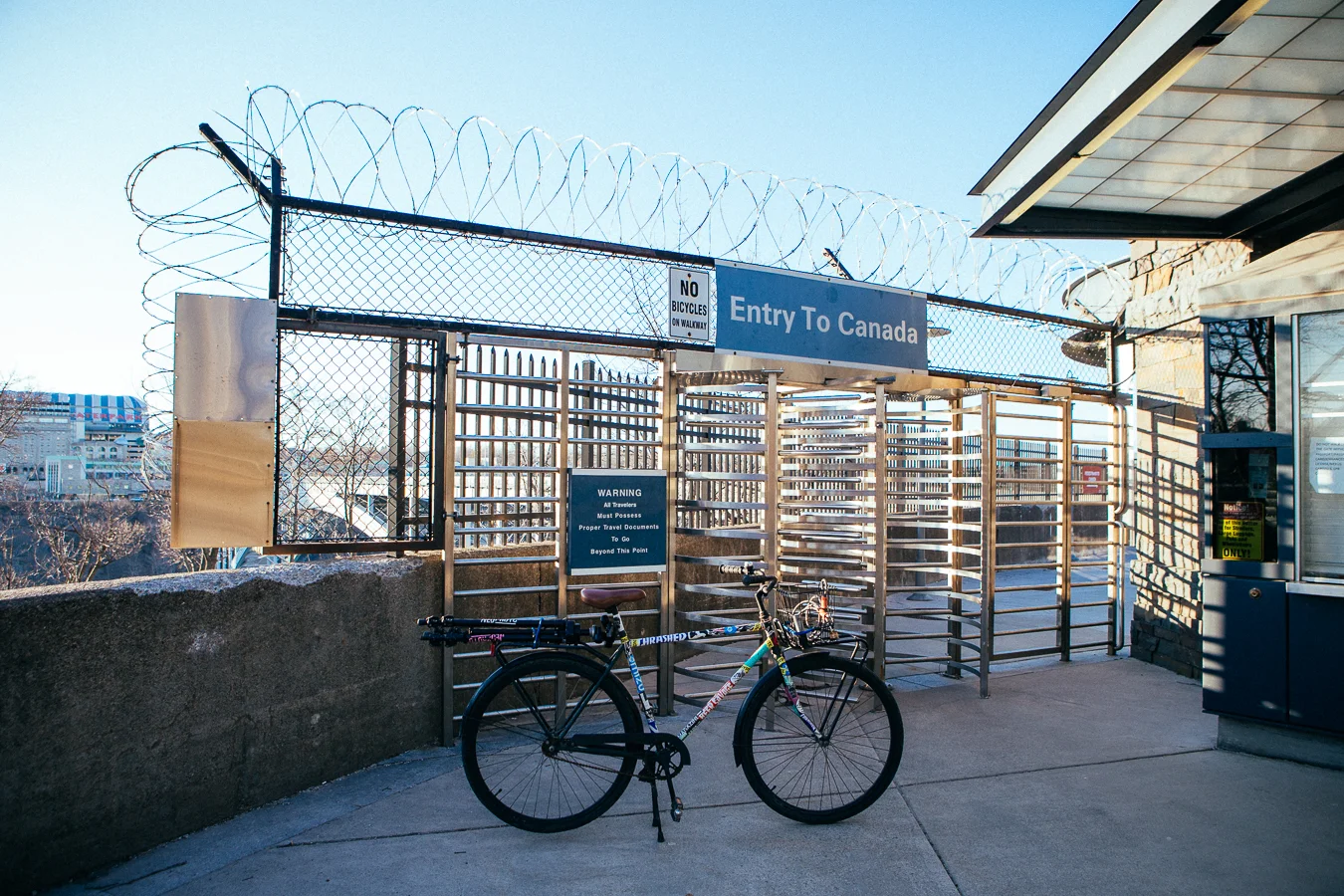 I tried to go onto the Canadian side, but since they have something against bikes I was over it.