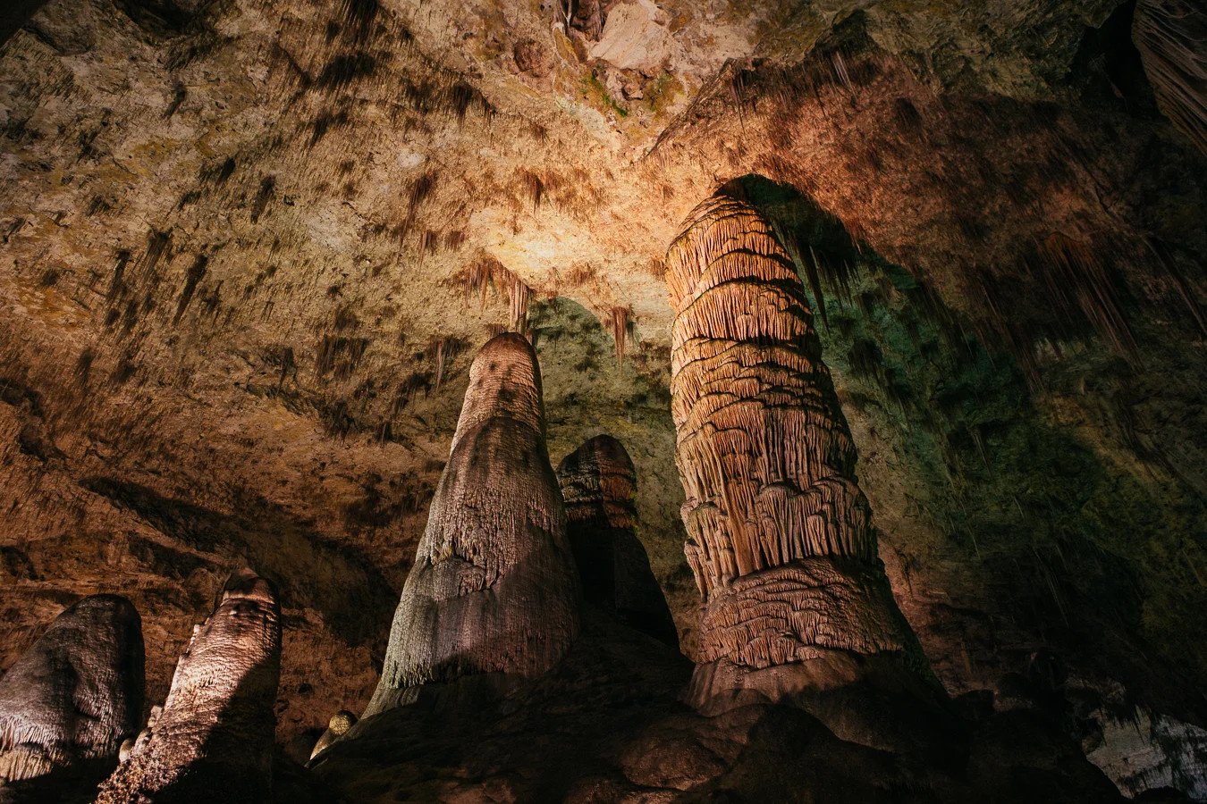 These stalagmites are HUGE, nearly 60' tall! 