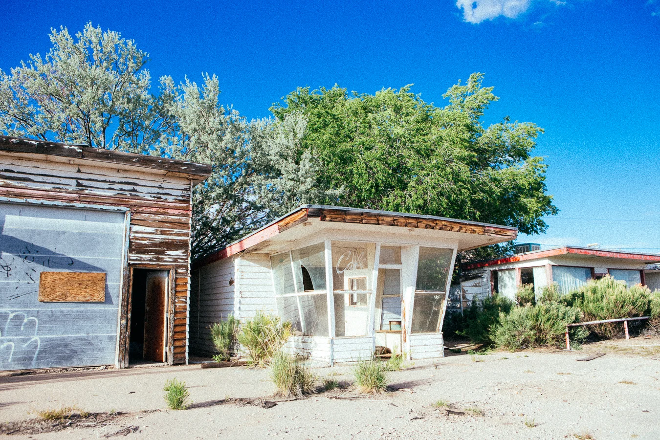 I stumbled upon a row of abandoned buildings, and couldn't resist checking out this cool looking cafe.