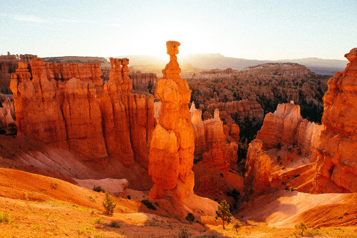 Sunrise behind the most badass feature in all the area, Thor's Hammer.