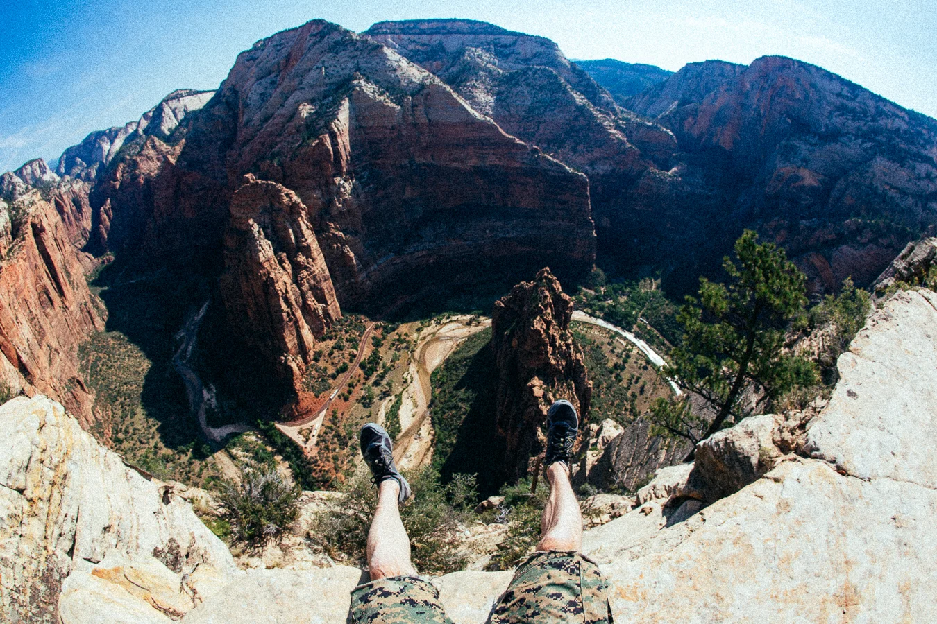 After hiking for a couple hours my confidence built up enough to sit on the edge of this 1500' cliff. 