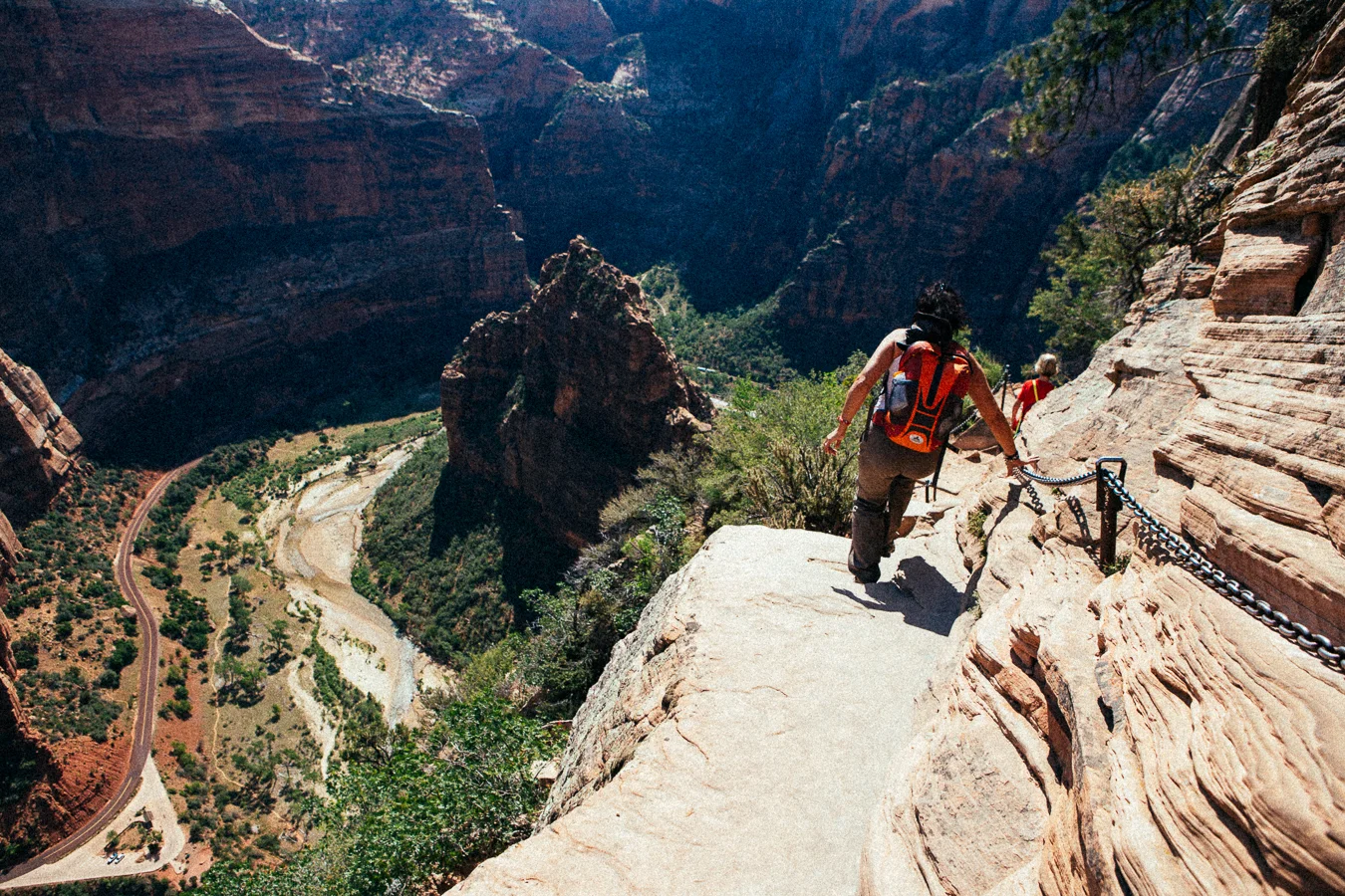 A number of people have died here. If you fall, you're done for... see those buses 1000' down there??