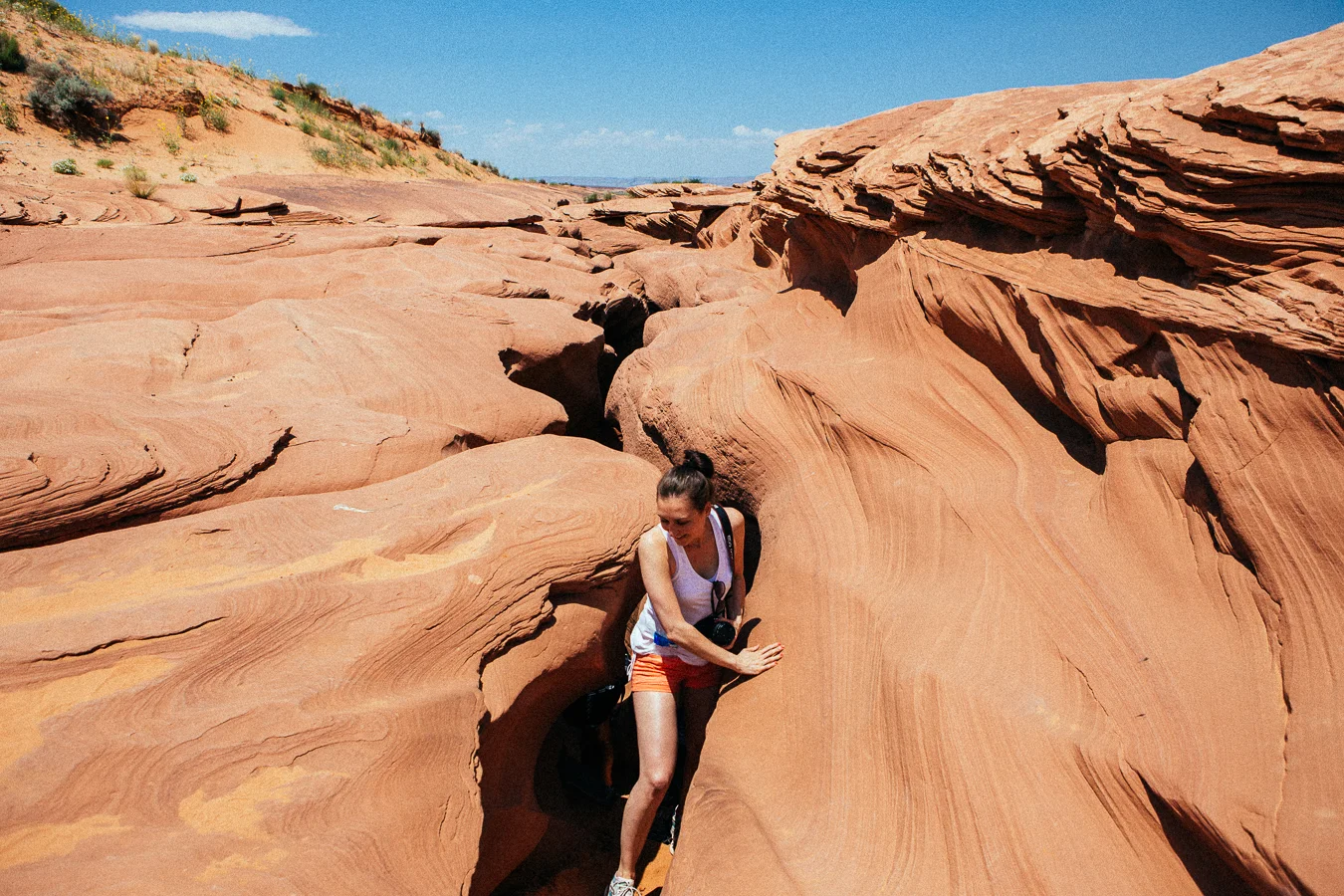 In the whole Southwest region, this is where I was most excited to make some photos- Antelope Canyon. The frequent thunderstorms and flash floods have eroded these sandstone slot canyons into a fine art photographer's paradise. 