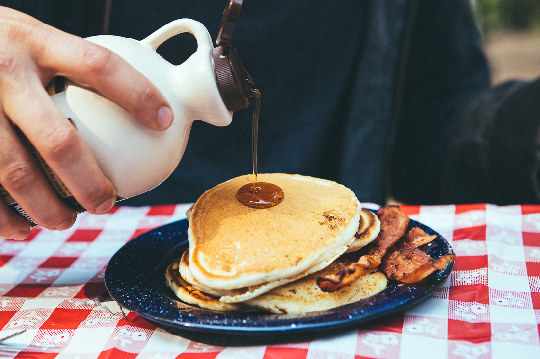 Eating better in the woods than at home.