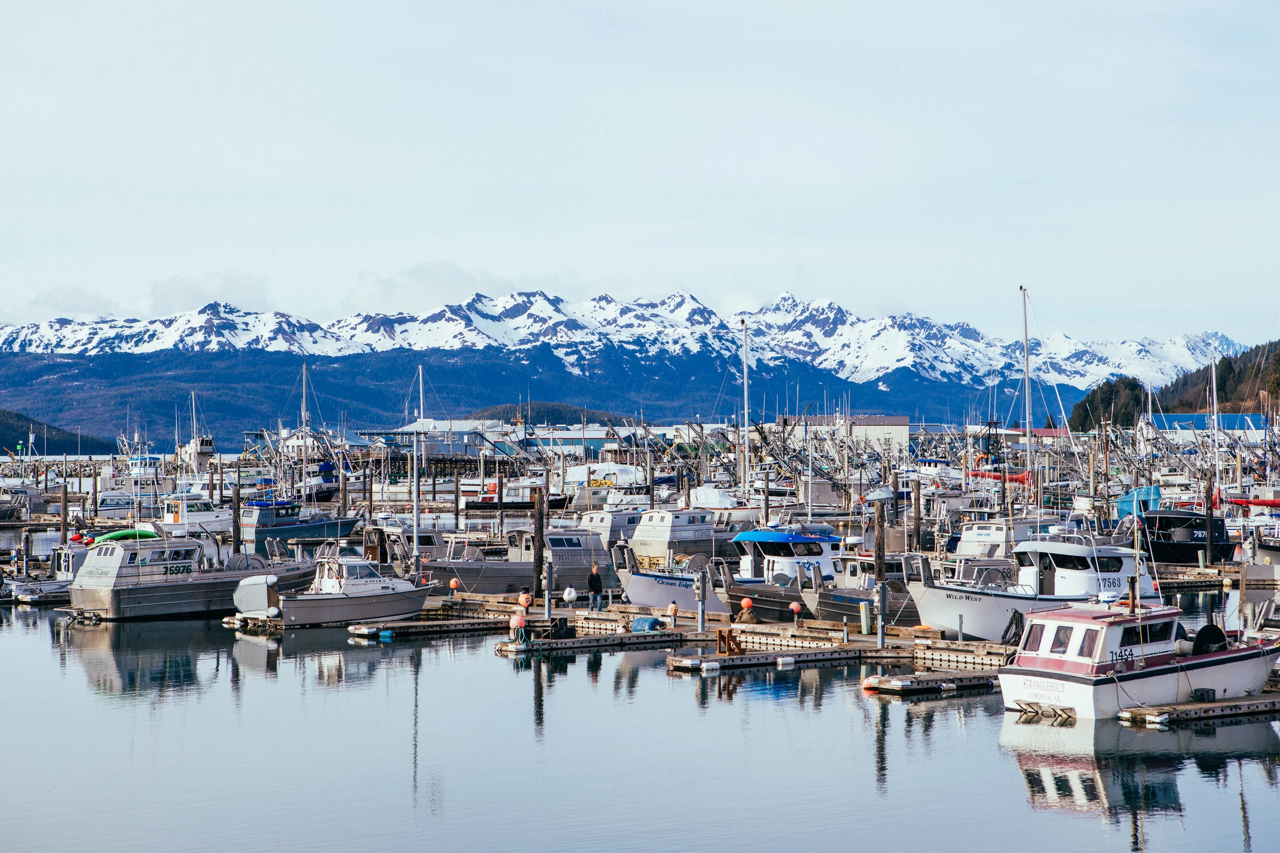 Cordova. There are no roads to drive in or out of here, either have to boat or fly in to a tiny airport.
