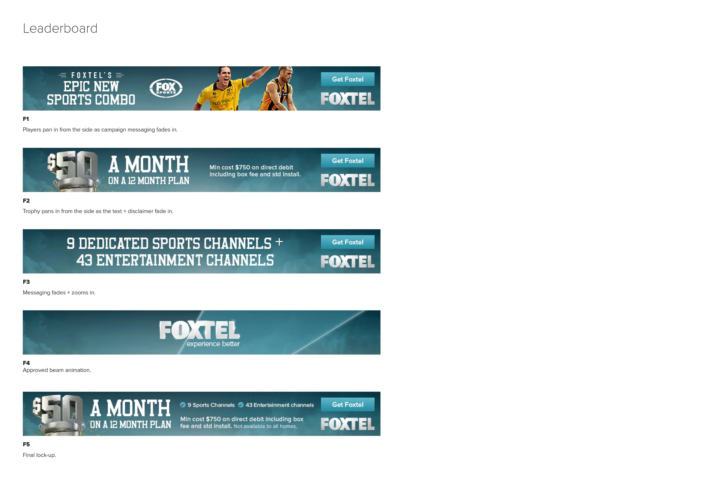 Foxtel Digital Banner Ads Kel Corbett