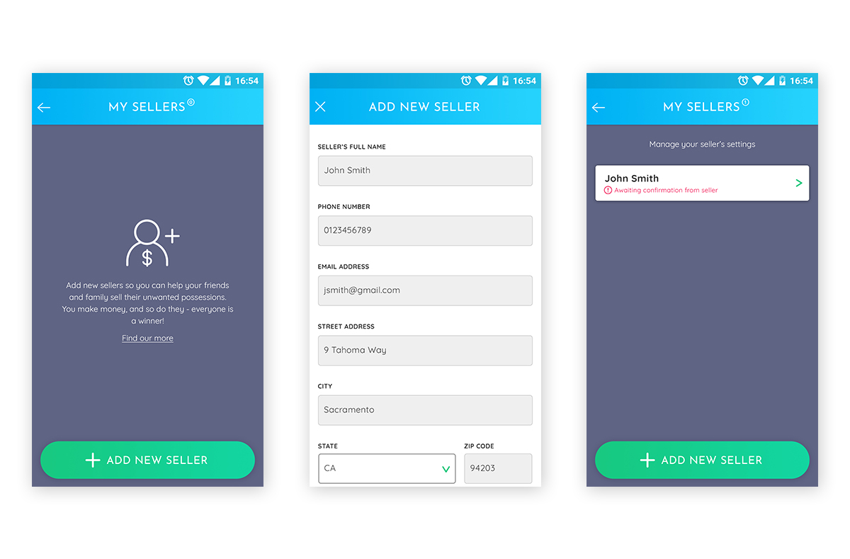 Skouts can add sellers, and sell items on behalf of their friends and family.