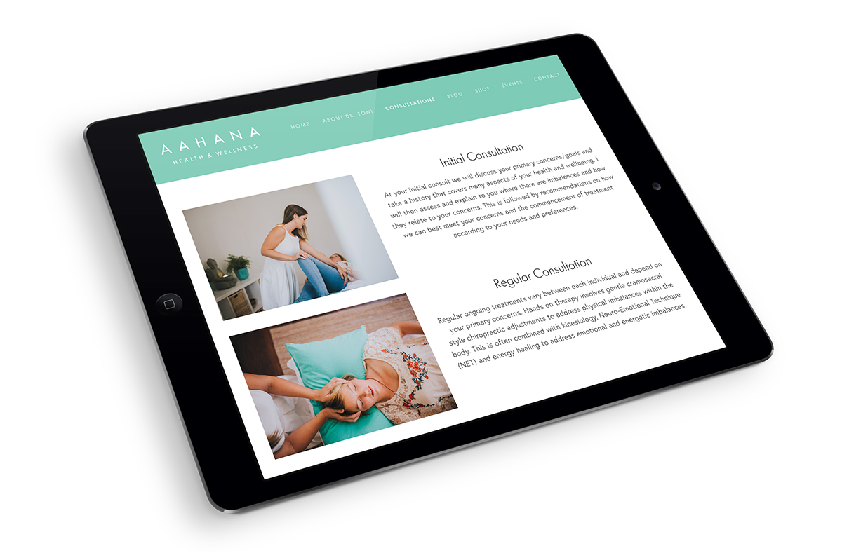 iPad: Consultations screen landscape (scrolled down the page).