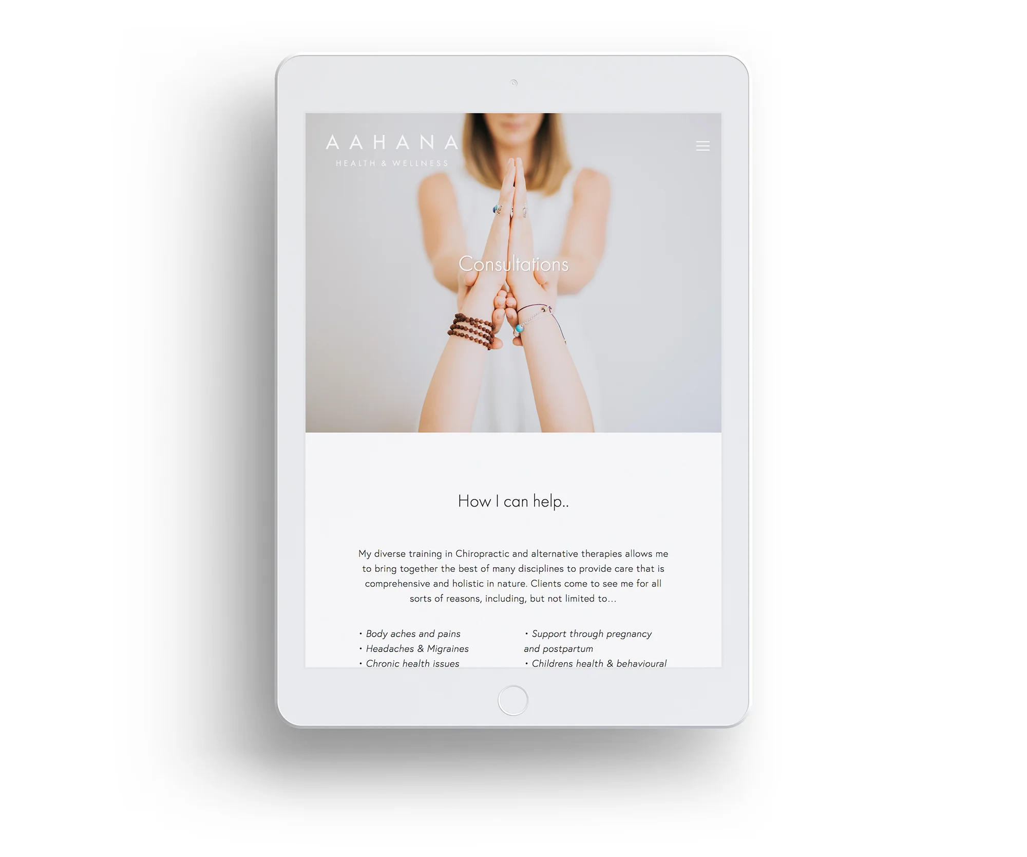 iPad: Consultations screen.