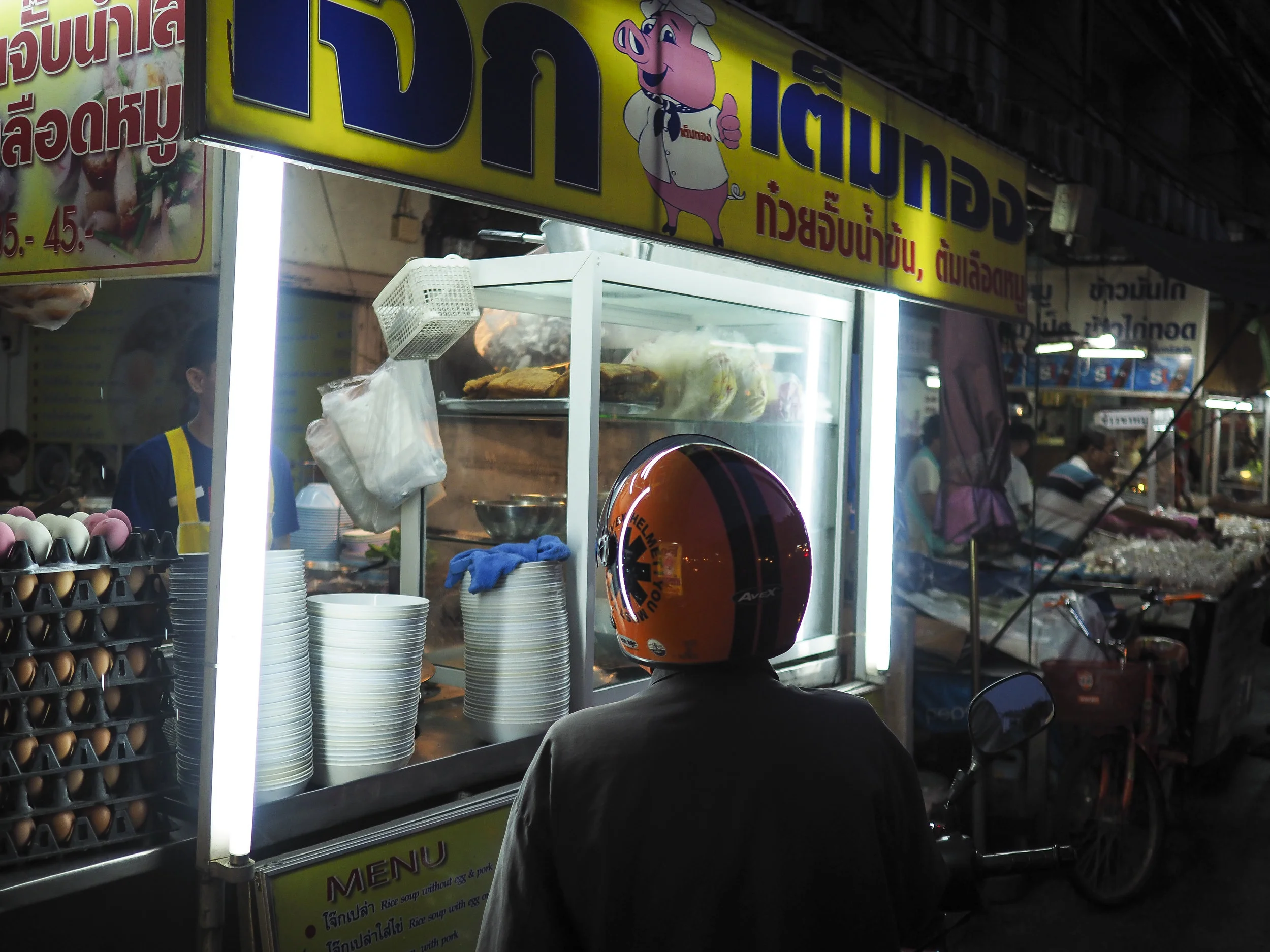 Night markets in Bangkok, Thailand.