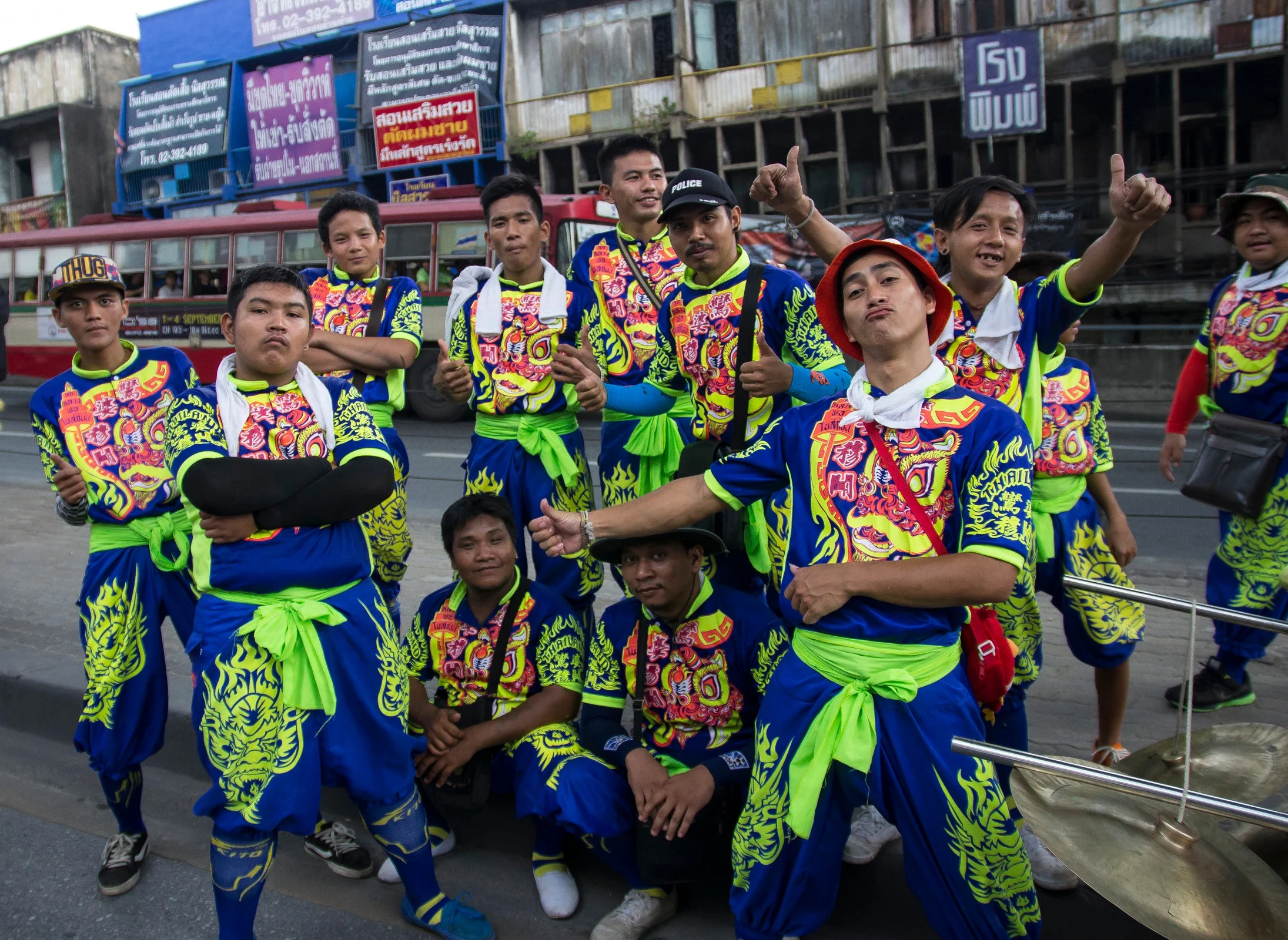 Dragon dancers in Bangkok, Thailand.