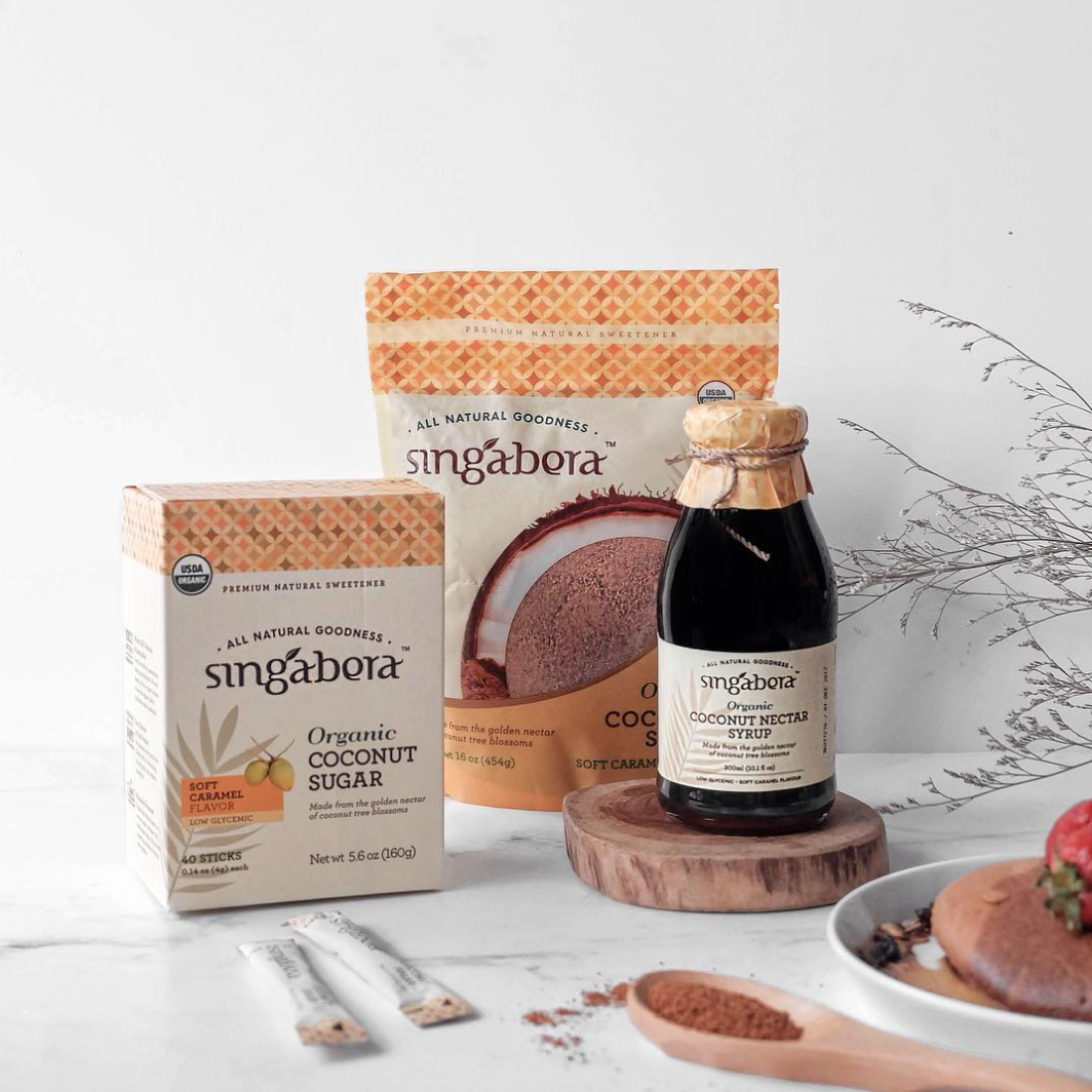 Singabera Coconut Sugar &amp; Syrup in Retail Packaging