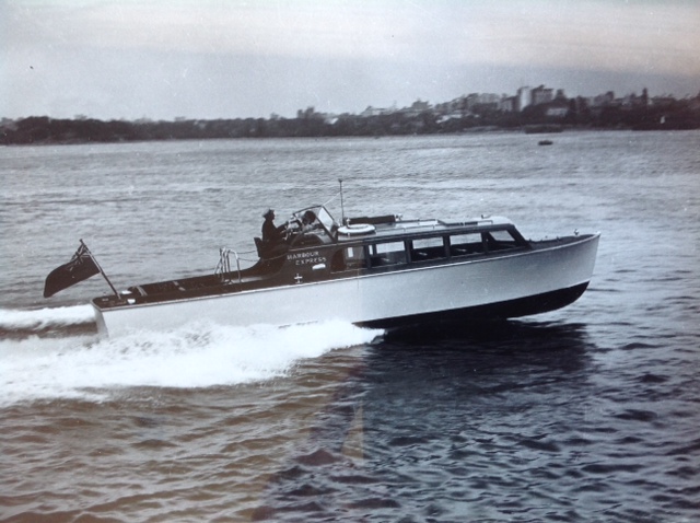 35' "Harbour Express" operated by Harbour Tours a division of Lars Halvorsen Sons. 1947. Could carry between 16 and 23 passengers for 30 mile cruises around Sydney Harbour. Operated by Carl Halvorsen. 1 Pound per passenger. Top speed 30 miles per hour.