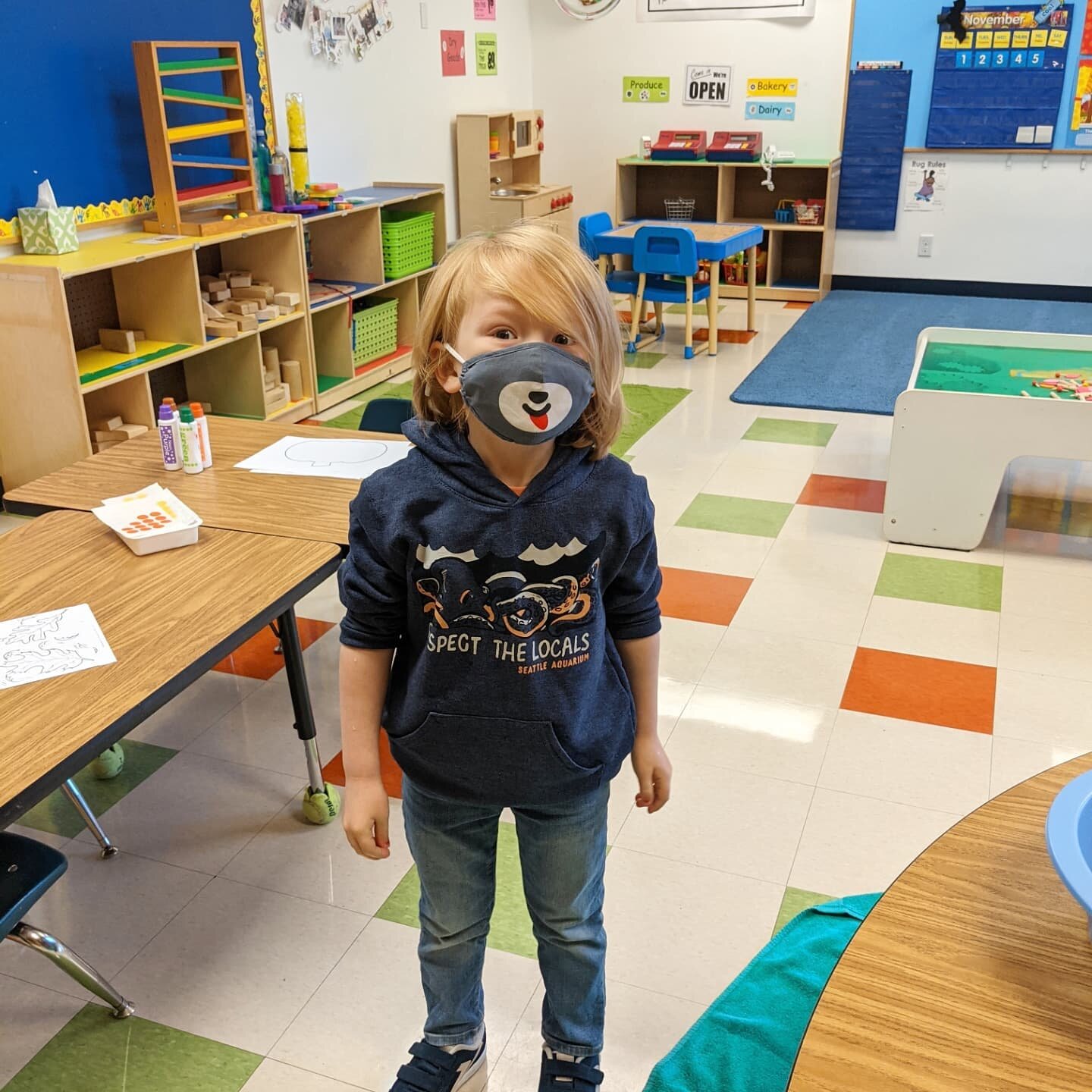 There he goes! Too busy for a &quot;good&quot; pic but these pretty much sum it up. We're so proud of our little man on his first day of preschool 😍