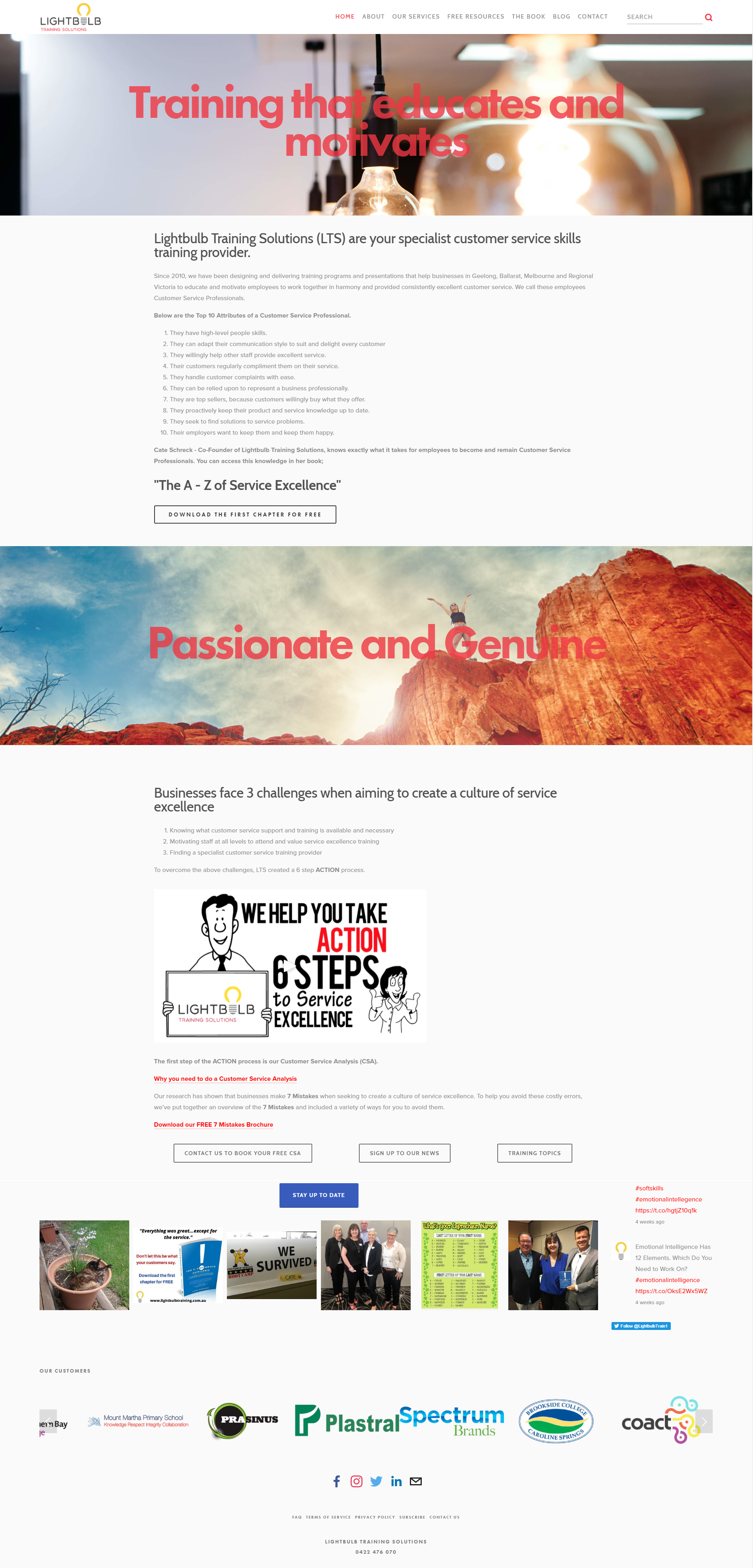 Lightbulb Training Solutions E-commerce site for Customer Service Training business. Providing resources, displaying video and selling product. View Site ->