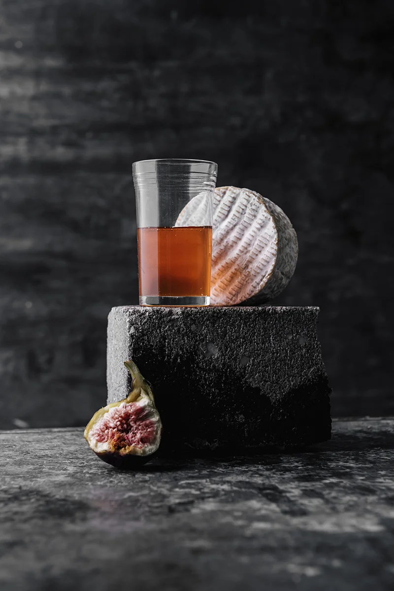 Still life food photograph for Will Studd Cheese editorial studio on a tabletop