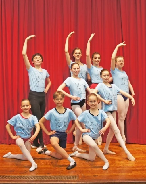 Ballet dancers, back, from left, Joshua Watson, Amy Canning, Eleanor Borrill, Charlotte Howard, middle, Alice Vale, Charlotte Watson, front, Betsy Looker, Isaac Looker, Jasmine Kibble