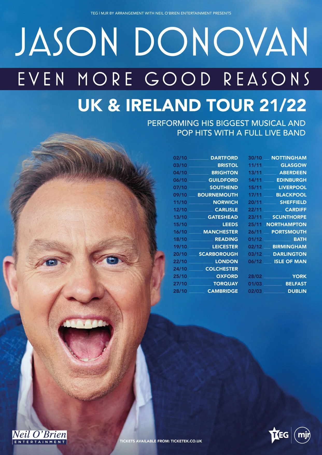 Jason Donovan Autumn Tour 2021