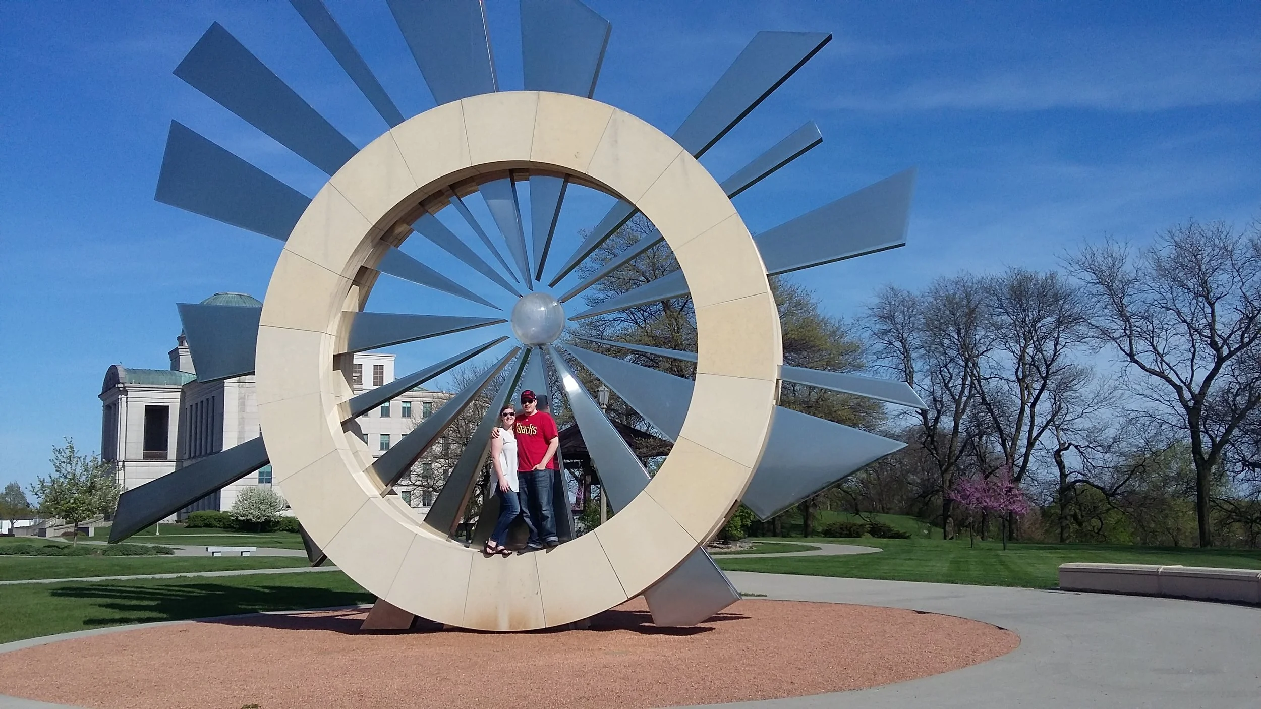 We drove to Iowa to visit Marcus cousin Jessica for a day! This is downtown and while we were there we saw 3 wedding parties and a whole school of prom kids. It was a little crammed but beautiful! 