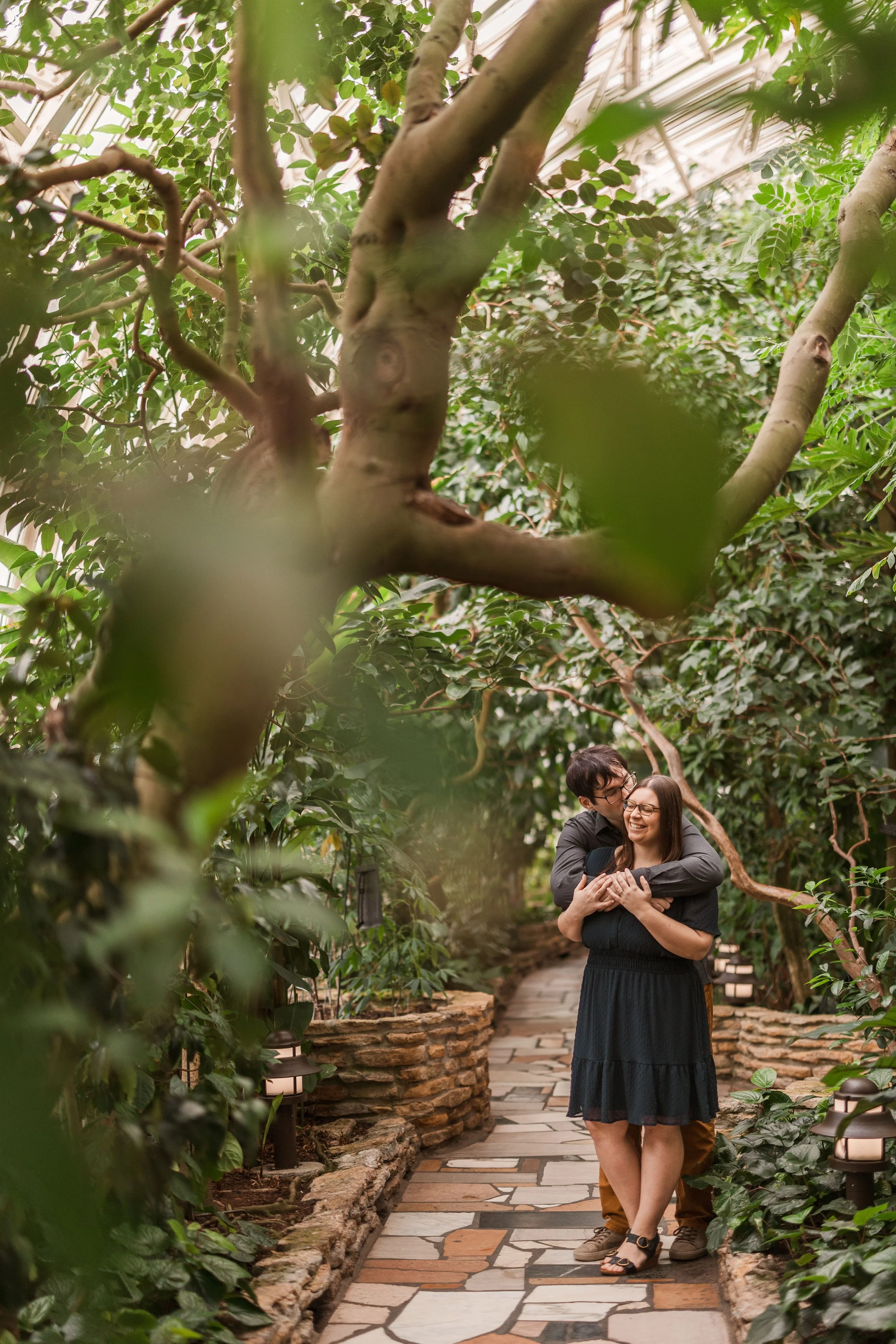 Como Conservatory Engagement Photography