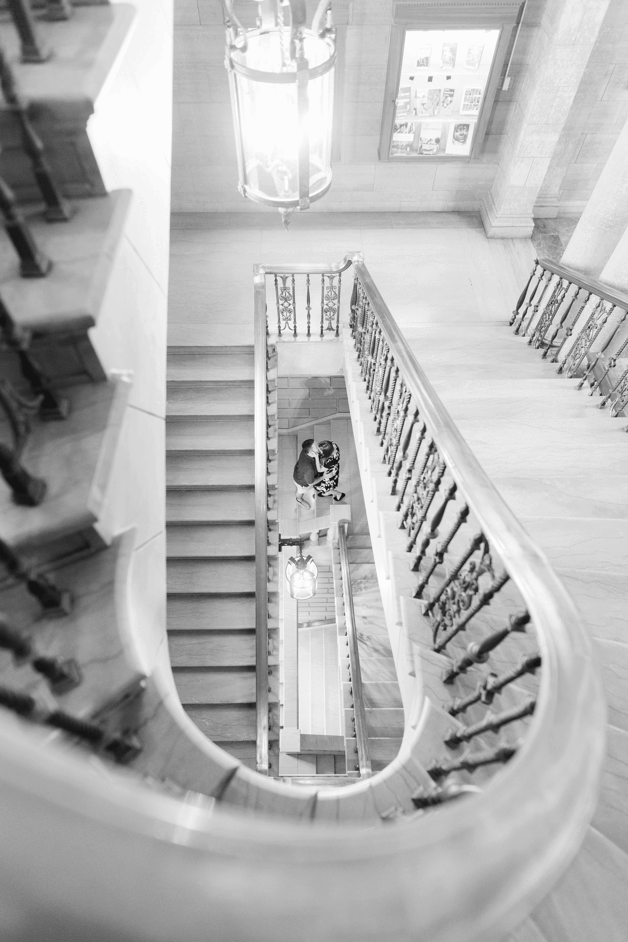 St Paul Public Library Engagement Photographer Stair case