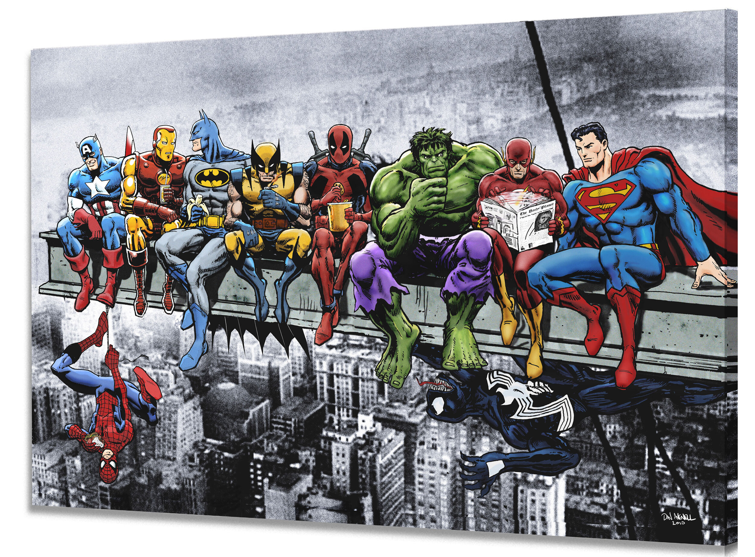 MARVEL SUPERHEROES CHARACTERS PHOTO/PICTURE PRINT ON FRAMED CANVAS WALL ART 