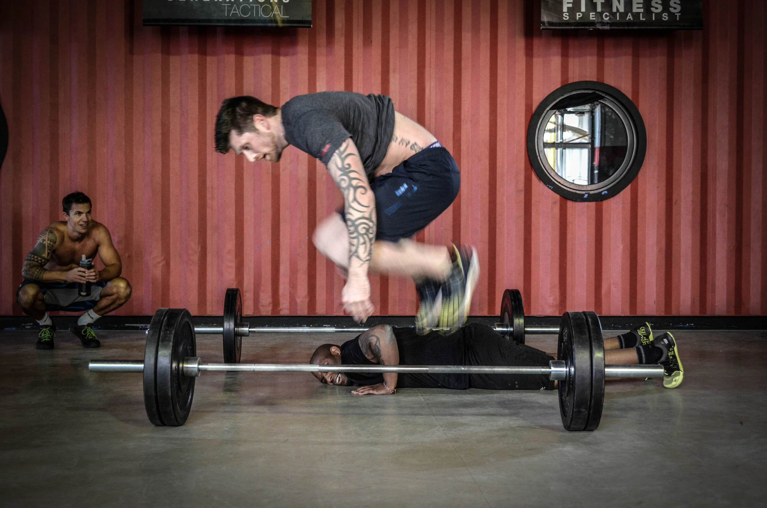 Luke and Dodge in the final WOD of our first Throwdown