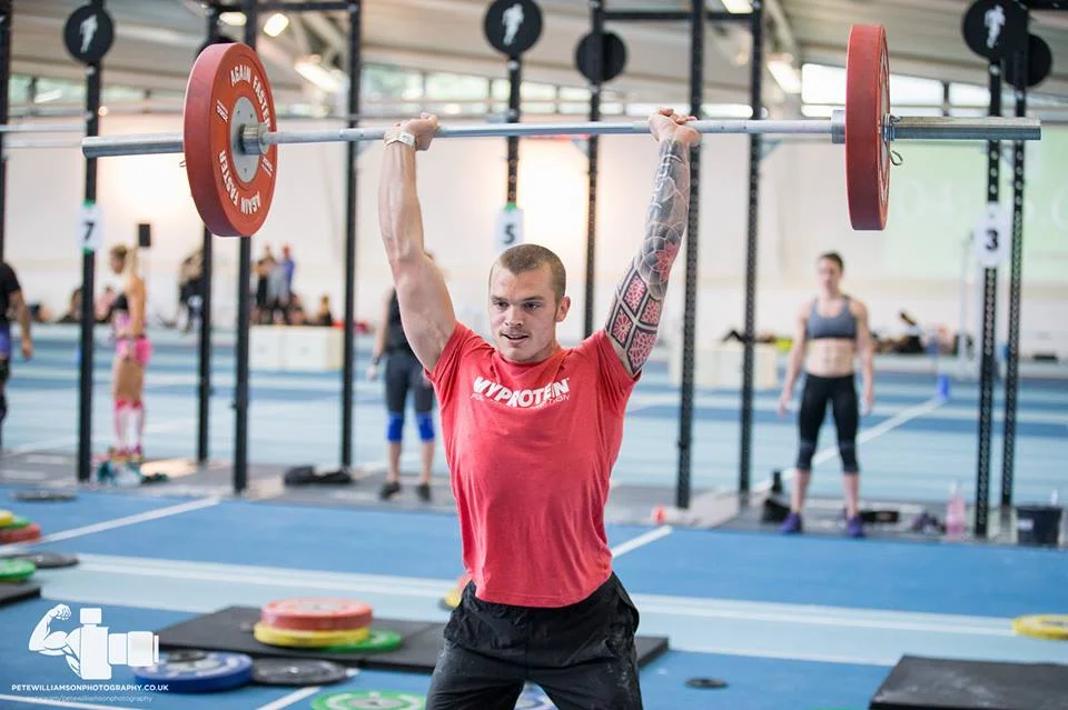 Coach Phil smashing through his push jerk during The Super Team Cup's 'DT Relay'. Team Lift for Swift took 25th place in the event out of 100 teams!