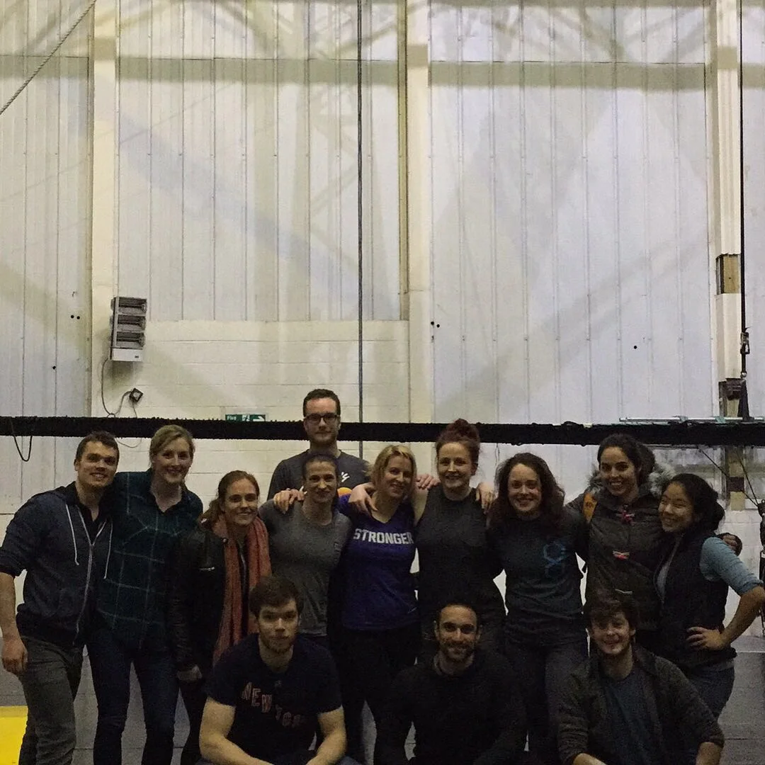 The gang after our Trapeze session with Gorilla Circus