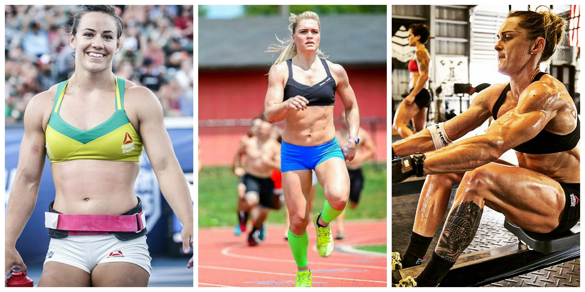From left to right: Camille Leblanc-Bazinet, Fittest Woman on Earth, 2014; Katrin Davidsdottir, Fittest Woman on Earth, 2015; Samantha Briggs, Fittest Woman on Earth, 2013