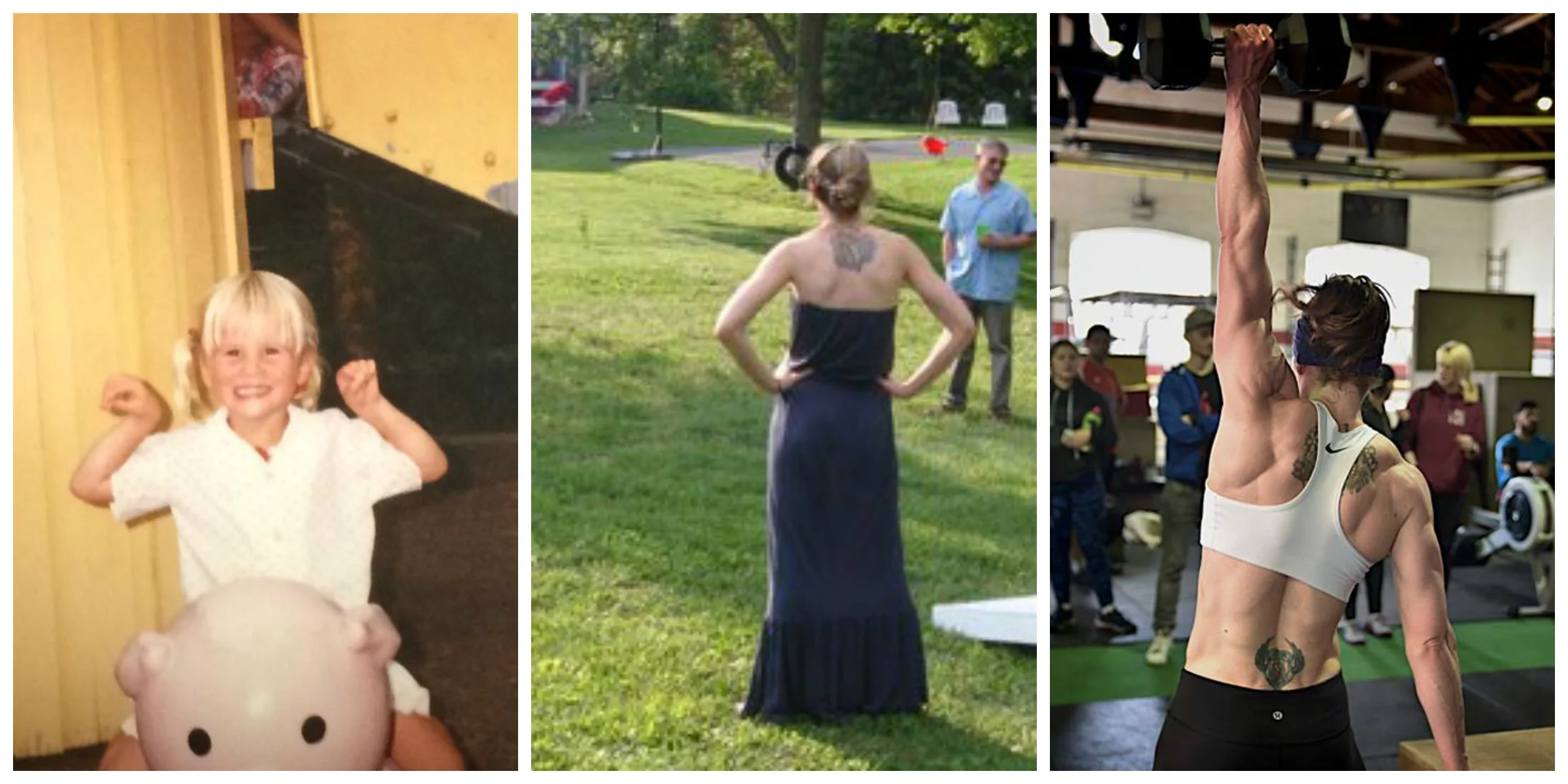 Coach Maria circa 1989 (left), circa 2011 (middle), circa 2017 (right). Coach Maria trains 1.5 - 2 hours a day, 5 days per week. She consumes at least 2600 calories per day (aka A LOT).