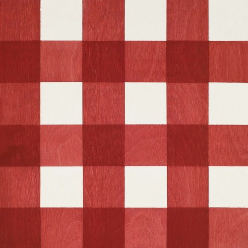 Red Gingham wood tile