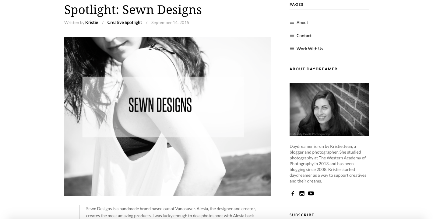 Kristie from KristieJeanPhotography started up a blog and did an AWESOME interview with Sewn Designs!! Click here to check it out! 