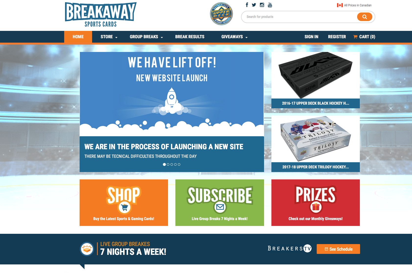 Another great new website from our friends at Breakaway Sports Cards in Hamilton!
