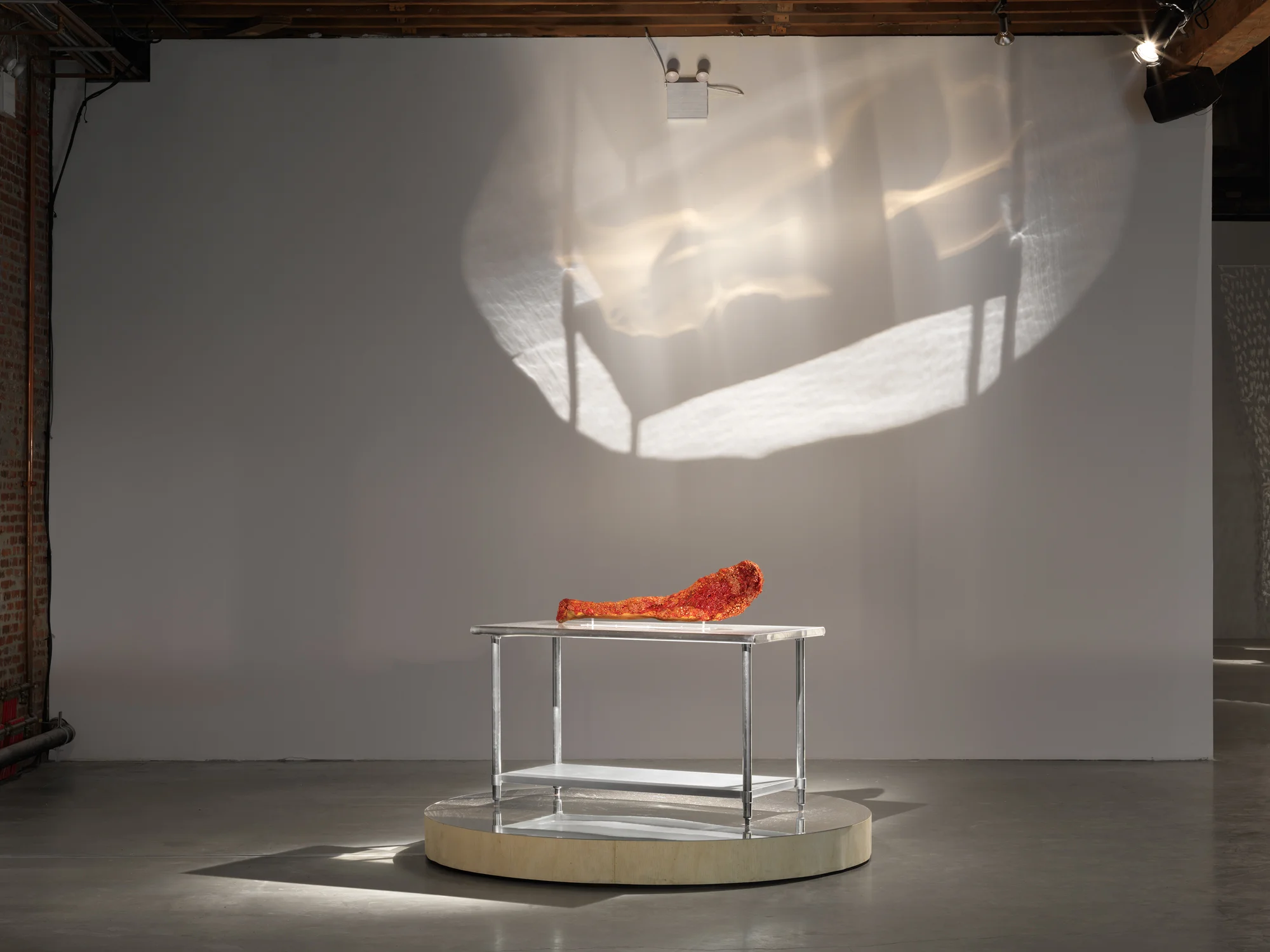 A Fifteen Year Old Girl Who Would Never Dance Again; A White Man In Pursuit of the Pedestal , 2017 Silicone, pearls, Swarovski crystals, glass beads, fiberglass insulation, expandable foam 60 x 30 x 30 inches 7x7ft platform